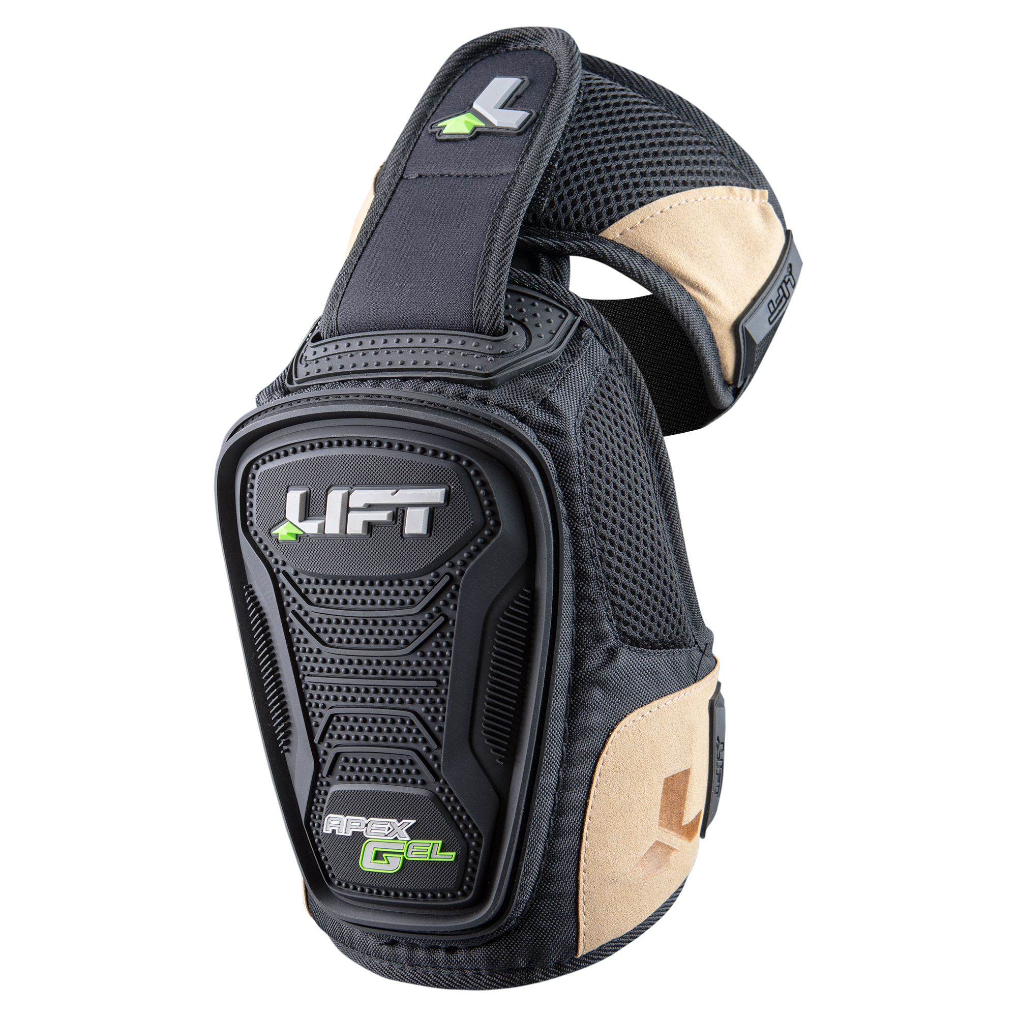 Lift Safety Apex Gel Knee Guard - Internal Gel Insert, Hinged Upper Support Strap, Black, 2 Pcs, Model# KAX-0K